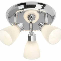 Luminaires Brilliant Plafonnier rond à spots Brilliant Kensington Chrome, 3 lumières