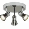 Luminaires Brilliant Plafonnier rond à spots Brilliant Jupp LED Chrome, Noir, 3 lumières* Éclairage Led