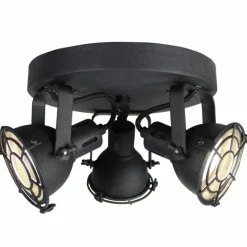 Luminaires Brilliant Plafonnier rond à spots Brilliant Jesper LED Noir, 3 lumières* Éclairage Led