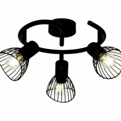 Luminaires Brilliant Plafonnier rond à spots Brilliant Elhi Noir, 3 lumières* Spots Et Projecteurs