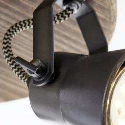 Luminaires Rustiques-Luminaires Brilliant Plafonnier rond à spots Brilliant Seed Bois foncé, Noir, 3 lumières