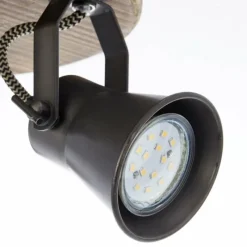 Luminaires Rustiques-Luminaires Brilliant Plafonnier rond à spots Brilliant Seed Bois foncé, Noir, 3 lumières