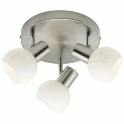 Luminaires Brilliant Plafonnier rond à spots Brilliant Bona Blanc, 3 lumières