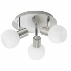 Luminaires Brilliant Plafonnier rond à spots Brilliant Tiara Blanc, 3 lumières