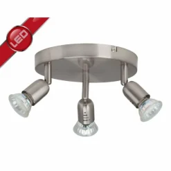 Luminaires Brilliant Plafonnier rond à spots Brilliant Loona, 3 lumières* Spots Et Projecteurs