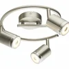 Luminaires Globo Lighting Plafonnier rond à spots Globo COMORE LED Nickel mat, 3 lumières* Éclairage Led