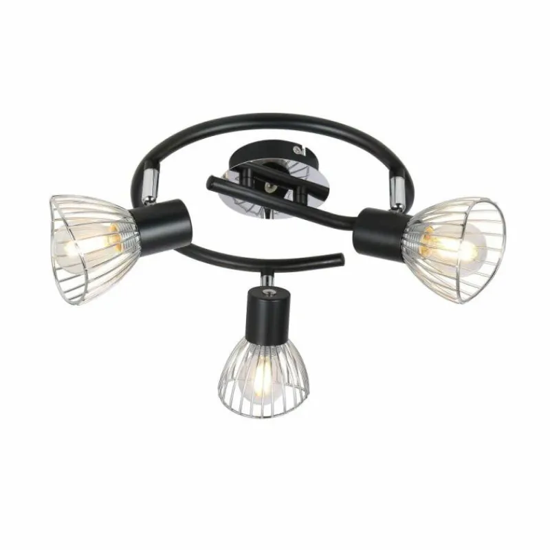 Luminaires Globo Lighting Plafonnier rond à spots Globo FASSA Chrome, 3 lumières* Spots Et Projecteurs