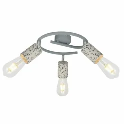 Luminaires Globo Lighting Plafonnier rond à spots Globo FLECKI Gris, 3 lumières* Spots Et Projecteurs