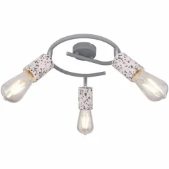 Luminaires Globo Lighting Plafonnier rond à spots Globo FLECKI Gris, 3 lumières* Spots Et Projecteurs