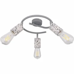 Luminaires Globo Lighting Plafonnier rond à spots Globo FLECKI Gris, 3 lumières* Spots Et Projecteurs