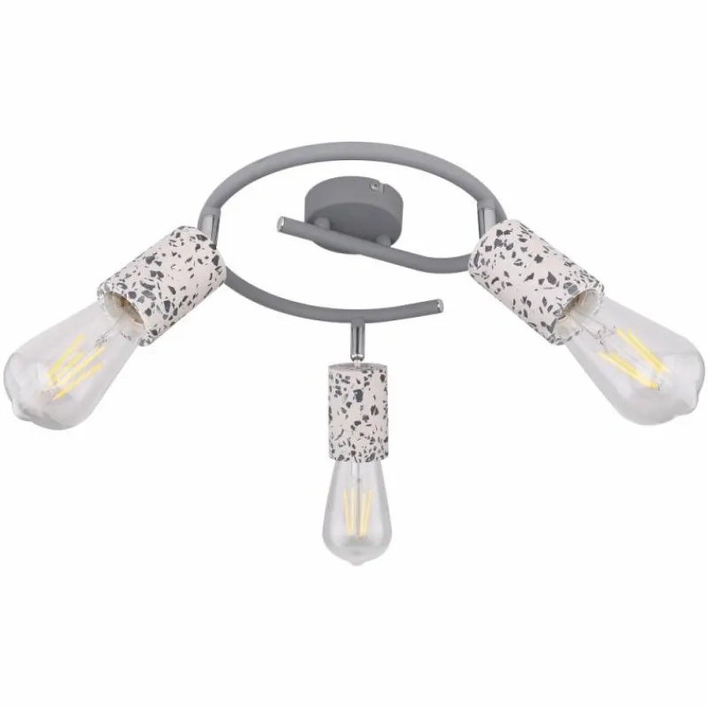 Luminaires Globo Lighting Plafonnier rond à spots Globo FLECKI Gris, 3 lumières* Spots Et Projecteurs