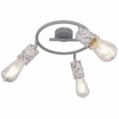 Luminaires Globo Lighting Plafonnier rond à spots Globo FLECKI Gris, 3 lumières* Spots Et Projecteurs