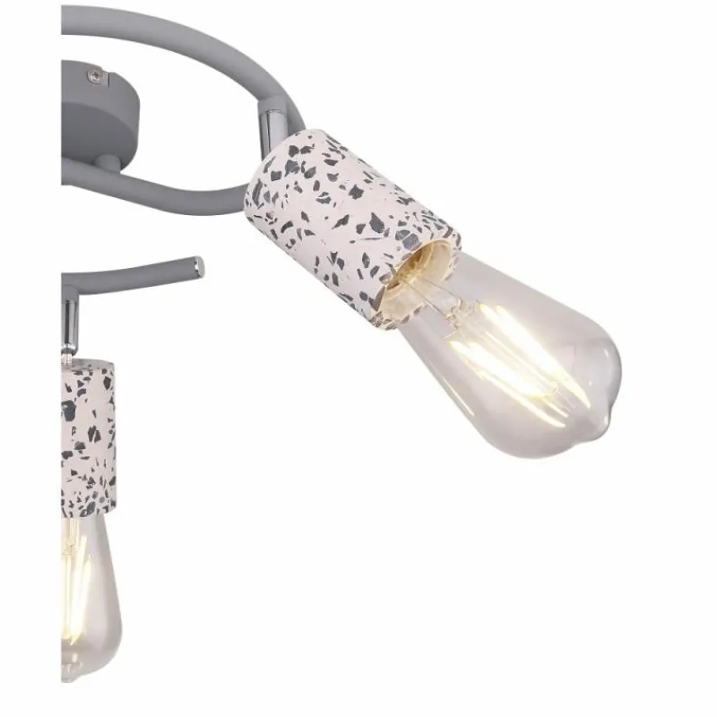 Luminaires Globo Lighting Plafonnier rond à spots Globo FLECKI Gris, 3 lumières* Spots Et Projecteurs