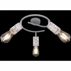 Luminaires Globo Lighting Plafonnier rond à spots Globo FLECKI Gris, 3 lumières* Spots Et Projecteurs