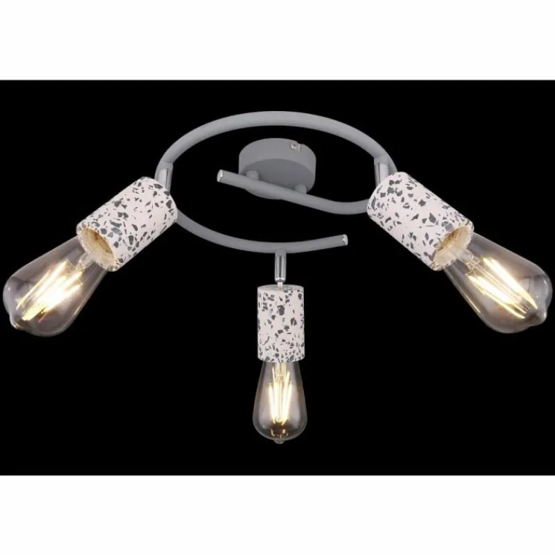 Luminaires Globo Lighting Plafonnier rond à spots Globo FLECKI Gris, 3 lumières* Spots Et Projecteurs