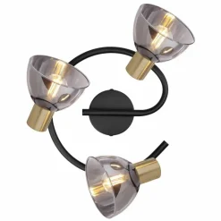 Luminaires Globo Lighting Plafonnier rond à spots Globo KLERENA Noir, 3 lumières