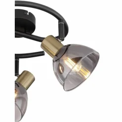 Luminaires Globo Lighting Plafonnier rond à spots Globo KLERENA Noir, 3 lumières