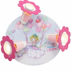 Lampes En Bois-Luminaires Elobra Plafonnier rond Elobra BALLONSCHAUKEL Rose, 1 lumière