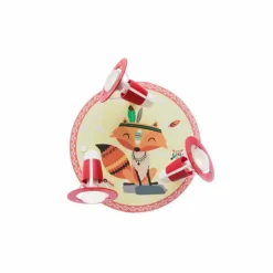 Lampes En Bois-Luminaires Elobra Plafonnier rond Elobra FUCHS FILIP Jaune, Rouge, 3 lumières