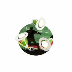 Lampes En Bois-Luminaires Elobra Plafonnier rond Elobra FUSSBALLER Vert, 3 lumières