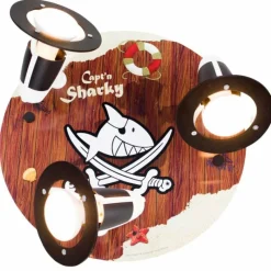 Lampes En Bois-Luminaires Elobra Plafonnier rond Elobra HOLZINSCHRIFT Brun, 3 lumières