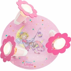 Lampes En Bois-Luminaires Elobra Plafonnier rond Elobra LATERNENNACHT Rose, 3 lumières