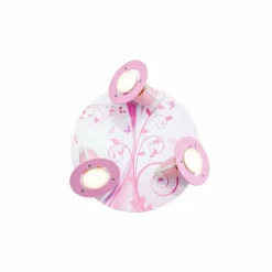 Lampes En Bois-Luminaires Elobra Plafonnier rond Elobra PHANTASIE Rose, 3 lumières