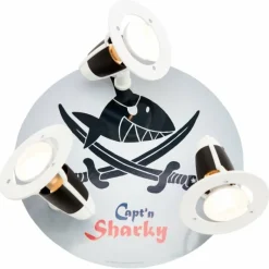 Lampes En Bois-Luminaires Elobra Plafonnier rond Elobra SÄBELN Blanc, 3 lumières