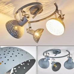 hofstein Plafonnier Ronia Gris, 3 lumières