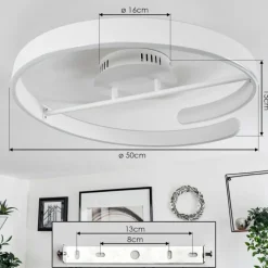 hofstein Plafonnier Rosemond LED Blanc, 1 lumière