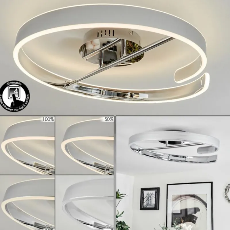 hofstein Plafonnier Rosemond LED Chrome, Blanc, 1 lumière