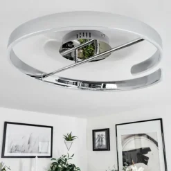 hofstein Plafonnier Rosemond LED Chrome, Blanc, 1 lumière