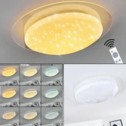 hofstein Plafonnier Rosenga LED Blanc, 1 lumière, Télécommandes
