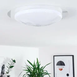 hofstein Plafonnier Rosenga LED Blanc, 1 lumière, Télécommandes