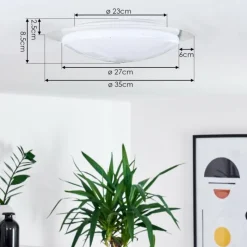 hofstein Plafonnier Rosenga LED Blanc, 1 lumière, Télécommandes