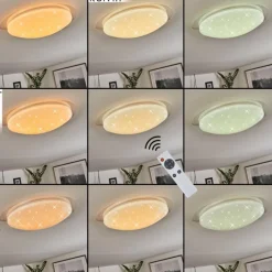 hofstein Plafonnier Rosenga LED Blanc, 1 lumière, Télécommandes