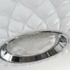 hofstein Plafonnier Roseto LED Chrome, Transparent, Blanc, 1 lumière, Télécommandes