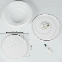 hofstein Plafonnier Roseto LED Transparent, Blanc, 1 lumière, Télécommandes