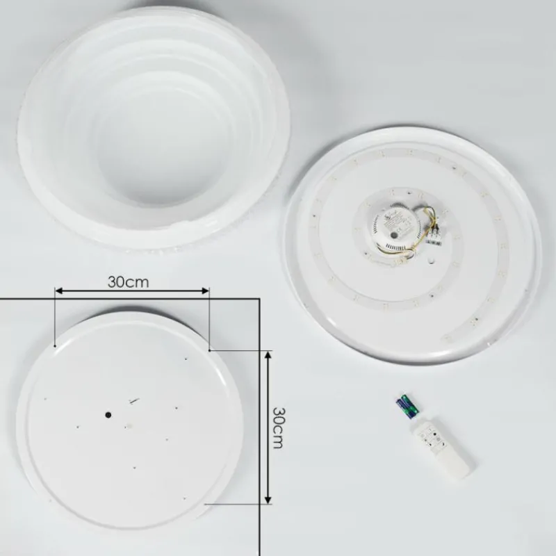 hofstein Plafonnier Roseto LED Transparent, Blanc, 1 lumière, Télécommandes