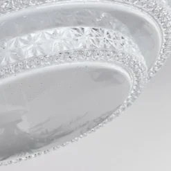 hofstein Plafonnier Roseto LED Transparent, Blanc, 1 lumière, Télécommandes