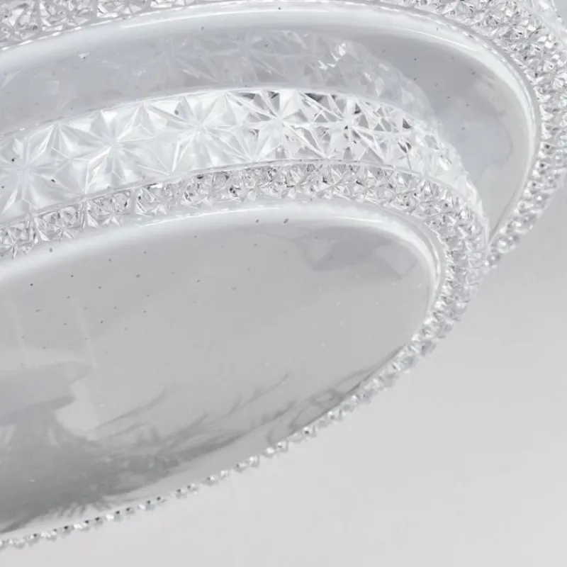 hofstein Plafonnier Roseto LED Transparent, Blanc, 1 lumière, Télécommandes