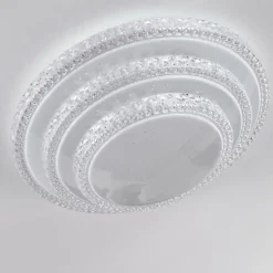 hofstein Plafonnier Roseto LED Transparent, Blanc, 1 lumière, Télécommandes