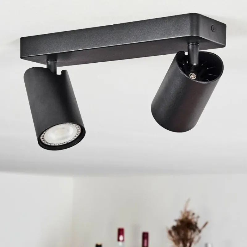 hofstein Plafonnier Rubeltein Noir, 2 lumières