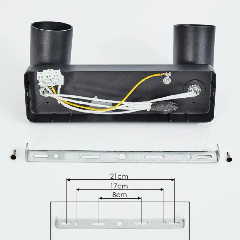 hofstein Plafonnier Rubeltein Noir, 2 lumières