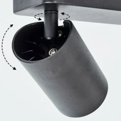 hofstein Plafonnier Rubeltein Noir, 2 lumières