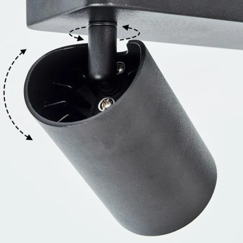 hofstein Plafonnier Rubeltein Noir, 2 lumières