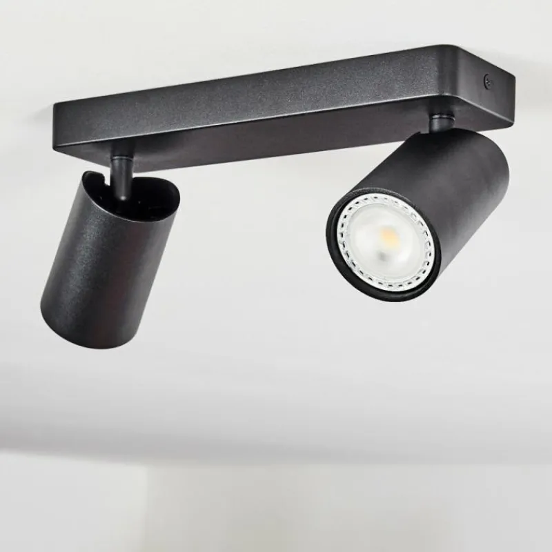 hofstein Plafonnier Rubeltein Noir, 2 lumières