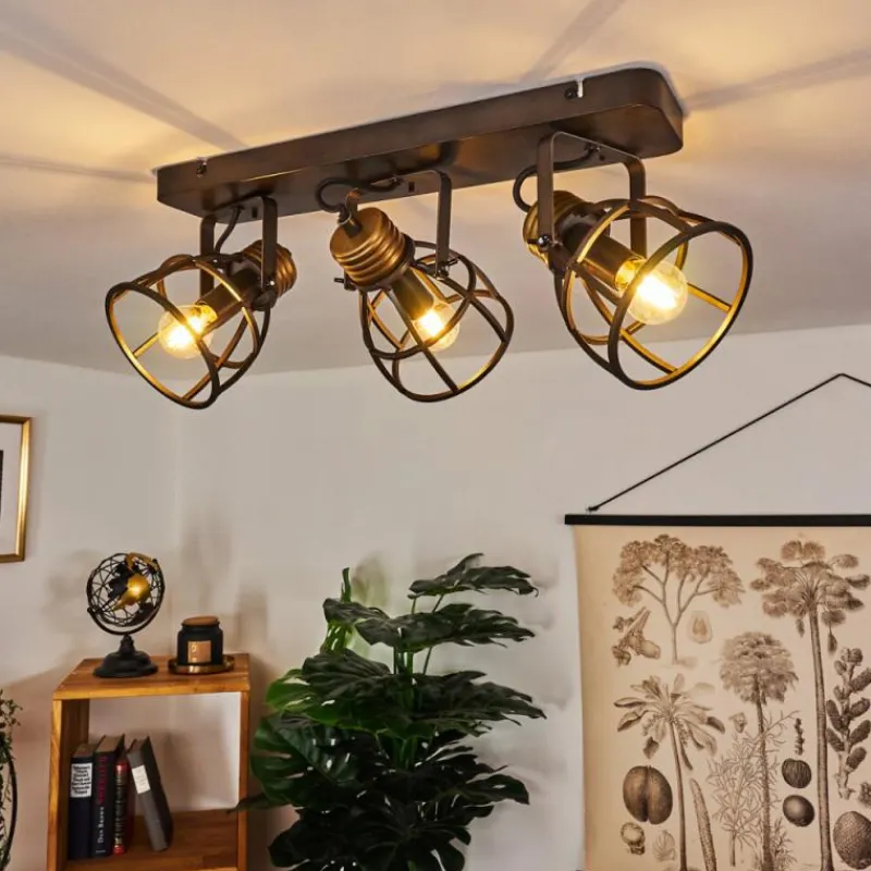 Lampes Industrielles-hofstein Plafonnier Russu Gris, 3 lumières