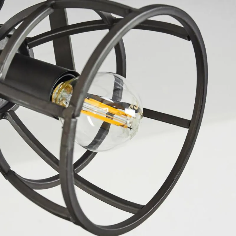 Lampes Industrielles-hofstein Plafonnier Russu Gris, 3 lumières