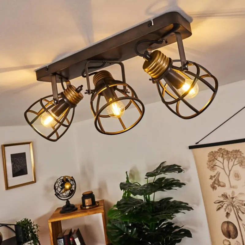 Lampes Industrielles-hofstein Plafonnier Russu Gris, 3 lumières